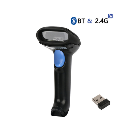 1D Bluetooth 2.4G Wireless Barcode Scanner Durável em uso e alto desempenho