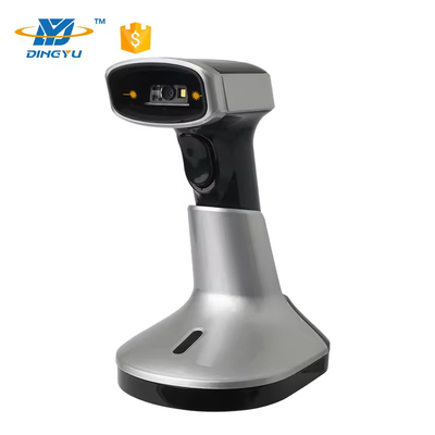 Scanner de códigos de barras Bluetooth sem fio para dispositivos móveis 2D QR Code Reader com suporte de carregamento